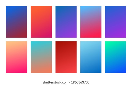 Modern cover template design. Set of trendy colorful gradient vector illustrations. Background for flyer, social media post, screen, mobile app, wallpaper