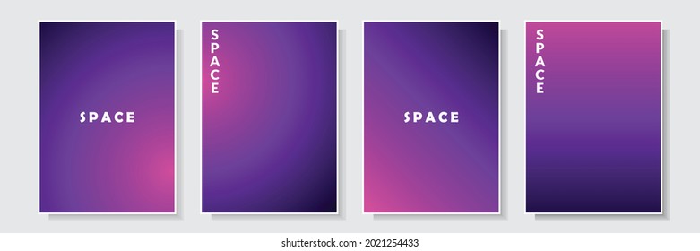 modern cover template design set collection purple gradation style effect colorful background vector