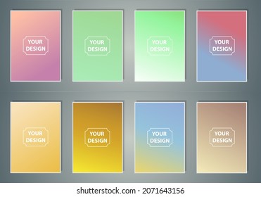 Modern cover template design. Set of trendy colorful gradient vector illustrations. Background for flyer, social media post, screen, mobile app, wallpaper
