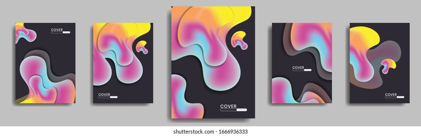 Modern Cover Template with Fluid style. Collection of Minimal Geometric patterns for Presentations, Magazines, Flyers, Annual Reports, Posters and Business Cards.