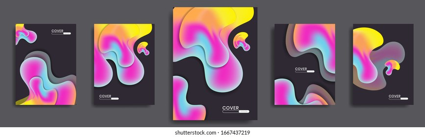 Modern Cover Template with Fluid style. Collection of Minimal Geometric patterns for Presentations, Magazines, Flyers, Annual Reports, Posters and Business Cards.