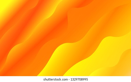 Modern cover template geometric background. Wave shapes and warm colors. Vector illustration. Gradient.