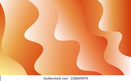 Modern cover template geometric background. Wave shapes and warm colors. Vector illustration. Gradient.