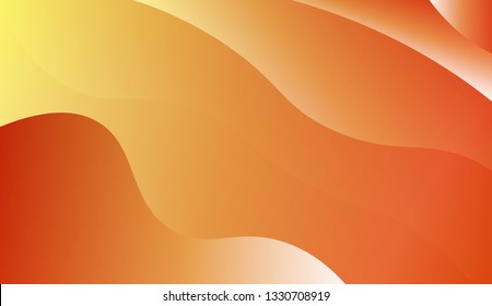 Modern cover template geometric background. Wave shapes and warm colors. Vector illustration. Gradient.