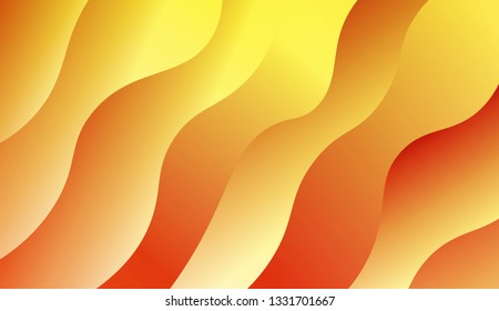 Modern cover template geometric background. Wave shapes and warm colors. Vector illustration. Gradient.