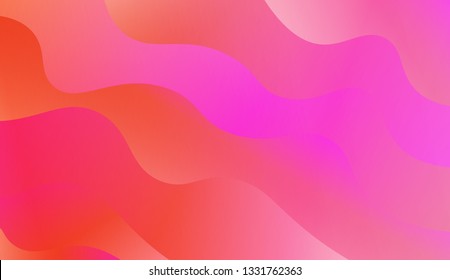 Modern cover template geometric background. Wave shapes and warm colors. Vector illustration. Gradient.