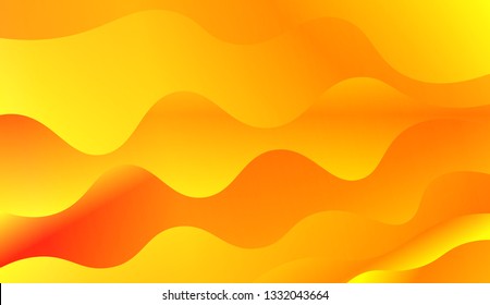 Modern cover template geometric background. Wave shapes and warm colors. Vector illustration. Gradient.