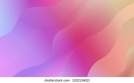 Modern cover template geometric background. Wave shapes and warm colors. Vector illustration. Gradient.
