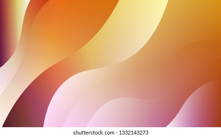 Modern cover template geometric background. Wave shapes and warm colors. Vector illustration. Gradient.