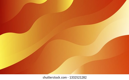 Modern cover template geometric background. Wave shapes and warm colors. Vector illustration. Gradient.