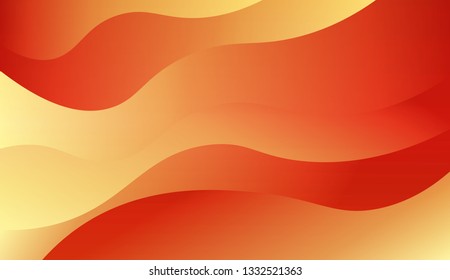 Modern cover template geometric background. Wave shapes and warm colors. Vector illustration. Gradient.