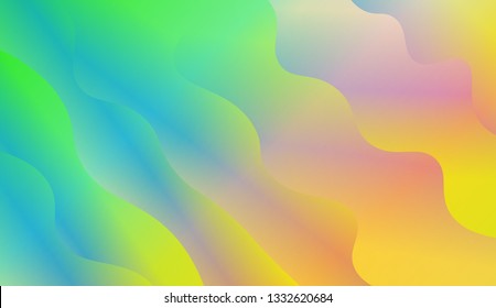 Modern cover template geometric background. Wave shapes and warm colors. Vector illustration. Gradient.