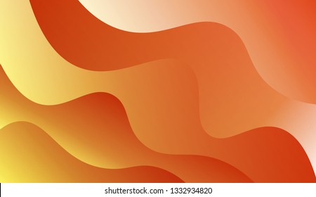 Modern cover template geometric background. Wave shapes and warm colors. Vector illustration. Gradient.