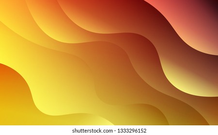 Modern cover template geometric background. Wave shapes and warm colors. Vector illustration. Gradient.