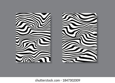 Modern Cover template with  wave line background. A4. Vector