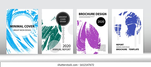 Modern Cover Vector Design. Distressed Hand Painted Business Magazine. Liquid Foam Background. Soap Textured Corporate Identity Set. Dreamy Soap Texture. Minimal Cover Set. Cool Simple Banner Design.