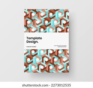 Modern cover vector design layout. Bright mosaic shapes handbill concept.