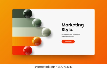 Modern cover vector design template. Original 3D spheres brochure layout.