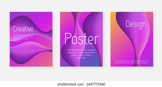 Modern cover wavy design concept. Fluid elements with bright gradient. Creative illustration for banner, web, landing, page, cover, ad, greeting, card, promotion, print etc.