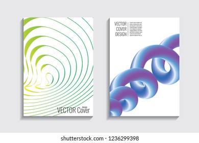 Modern covers. Blended gradient wavy lines shape. Futuristic minimalistic design with a multi-colored bionic background. A4 format. Eps10 vector. For poster, layout, placard, grunge paper, card, book