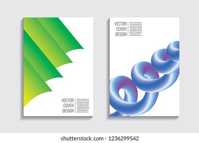 Modern covers. Blended gradient wavy lines shape. Futuristic minimalistic design with a multi-colored bionic background. A4 format. Eps10 vector. For poster, layout, placard, grunge paper, card, book