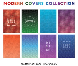 Modern Covers Collection. Alive geometric patterns, noteworthy vector illustration.