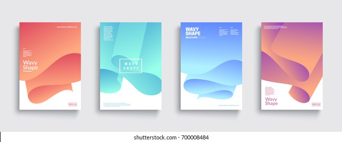 Modern covers with colorful twisting shapes. Trendy minimal design. Eps10 vector.
