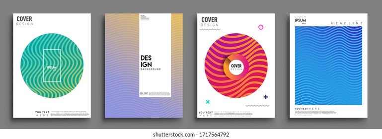 Modern covers design. Geometric halftone gradients and striped line. Vector illustration of bright color abstract pattern background with line gradient texture for minimal dynamic cover design.
