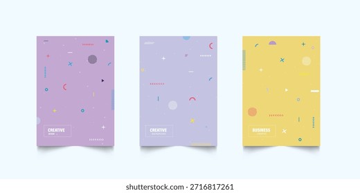 Tampas modernas com design mínimo. Planos de fundo geométricos frios para o seu design. Aplicável para banners, cartazes, cartazes, panfletos etc. 