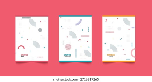 Cubiertas modernas con un diseño mínimo. Fondos geométricos frescos para su diseño. Aplicable para los Anuncios, los carteles, los carteles, los volantes etc. 