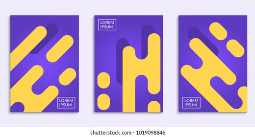 Modern covers set with abstract geometric pattern. Brochure cover design. Vector illustration.
