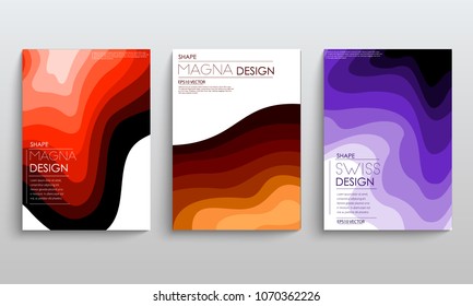 Modern Covers Template Design. Fluid colors. Set of Trendy Holographic Gradient shapes. Vector EPS 10