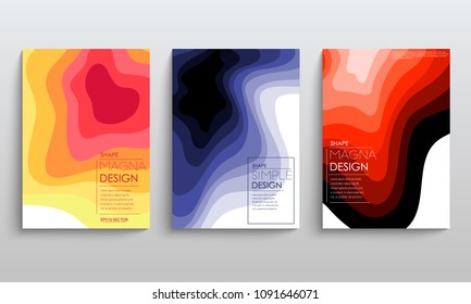 Modern Covers Template Design. Fluid colors. Set of Trendy Holographic Gradient shapes. Vector EPS 10