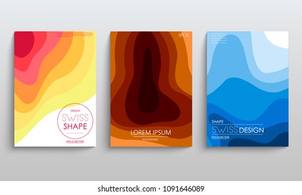 Modern Covers Template Design. Fluid colors. Set of Trendy Holographic Gradient shapes. Vector EPS 10