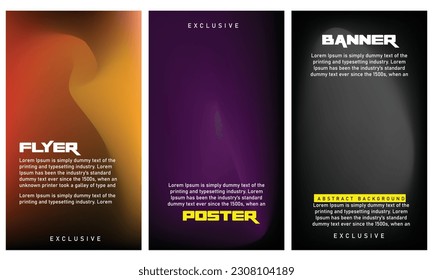 Modern Covers Template Design. Fluid colors set .Trendy Holographic Gradient shapes for Presentation, Magazines, Flyers, Annual Reports, Posters and Business Cards. Vector EPS 10