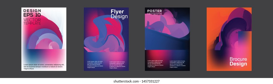 Modern Covers Template Design. Set of Trendy Abstract Gradient shapes for Presentation, Magazines, Flyers, Annual Reports, Posters and Business Cards