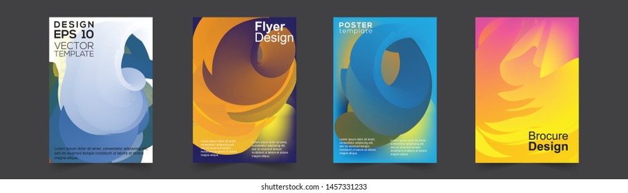 Modern Covers Template Design. Set of Trendy Abstract Gradient shapes for Presentation, Magazines, Flyers, Annual Reports, Posters and Business Cards