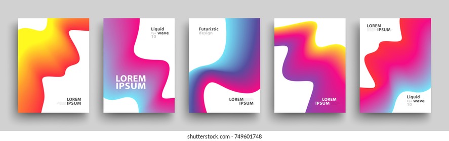 Diseño de Plantilla de cubiertas modernas. Conjunto de Formas de degradado Abstractas de moda para presentación, revistas, volantes, informes anuales, carteles y tarjetas de visita. Vector EPS 10