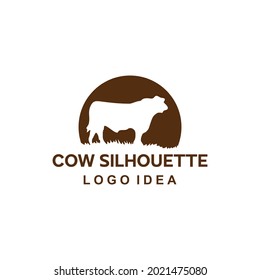 modern cow silhouette logo for your Agriculture business