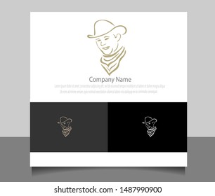 Modern cowboy logo vector ilustration template with flat style. Creative logo design in eps 10.