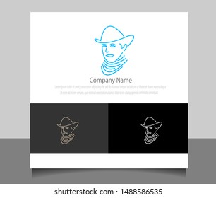 Modern cowboy logo vector ilustration template with flat style. Creative logo design in eps 10.