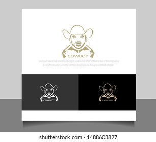 Modern cowboy logo vector ilustration template with flat style. Creative logo design in eps 10.