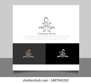 Modern cowboy tiger logo template ilustration vector with flat style. Creative logo design in eps 10.