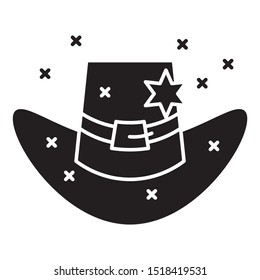 Modern Cowboy Western Hat Vector Icon Design