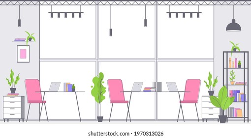 modern coworking area interior empty no people office horizontal