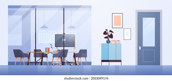 modern coworking area office interior empty no people open space cabinet room with furniture - Shutterstock ID 2033099174