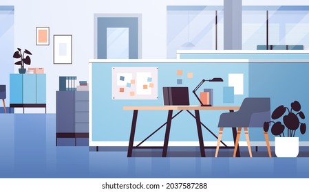 modern coworking area office interior empty no people open space cabinet room with furniture horizontal