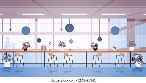 modern coworking area office interior empty no people open space cabinet room with furniture horizontal