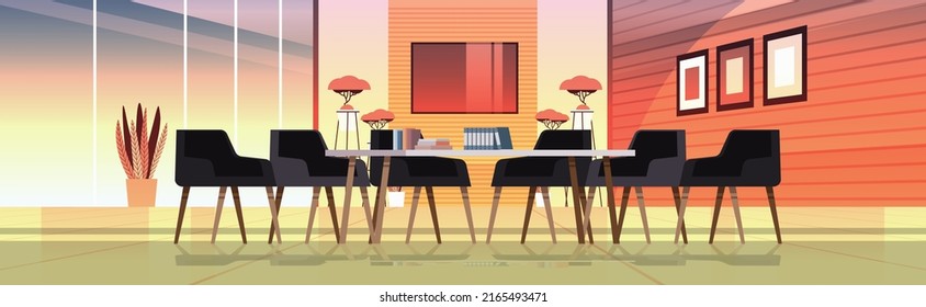 Modern Coworking Area Office Interior Empty No People Open Space Cabinet Conference Meeting Room With Furniture