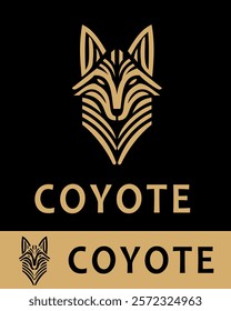 Modern coyote logo design with sleek lines and geometric elements